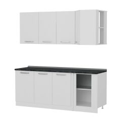 Minar 200Cm Köşe Mutfak Dolabı - Beyaz K200-B1