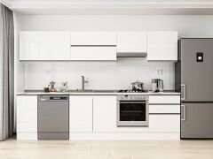 Alvinka 300X210 Cm High Gloss Mutfak Dolabı M-E80S40S60-1 High Gloss | Beyaz - Suntalam