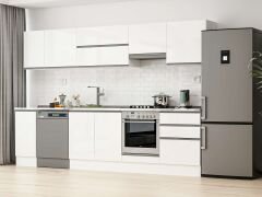 Alvinka 300X210 Cm High Gloss Mutfak Dolabı M-E80S40S60-1 High Gloss | Beyaz - Suntalam