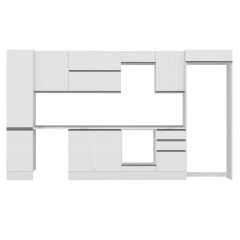 Alvinka 375X222 Cm High Gloss Mutfak Dolabı Mbb-E80B45S50-2 High Gloss | Beyaz - Suntalam