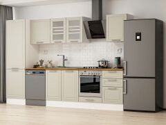 Alvinka 320X210 Cm Klasik Mebran Mutfak Dolabı Mb-E90B60S50-3 Mebran | Kumtaşı - Mdf