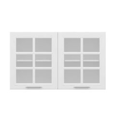 Alvinka Mutfak Modül Mbr_C Üst 2Dk1R 120-H72Cm Dolap Cam Beyaz Beyaz