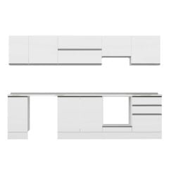 Alvinka 300X210 Cm High Gloss Mutfak Dolabı M-E80S40S60-1 High Gloss | Beyaz - Mdf