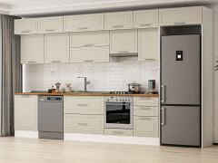 Alvinka 400X240 Cm Klasik Mebran Mutfak Dolabı Beyaz Beyaz Mb-E90S60S50-1 Mebran | Kumtaşı - Suntalam