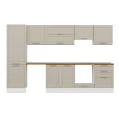 Alvinka 330X210 Cm Klasik Mebran Mutfak Dolabı Mb-E90B60S60-1 Mebran | Kumtaşı - Suntalam