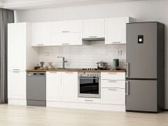 Alvinka 330X210 Cm Klasik Mebran Mutfak Dolabı Mb-E90B60S60-1 Mebran | Beyaz - Mdf