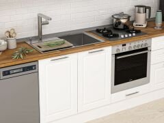 Alvinka 330X210 Cm Klasik Mebran Mutfak Dolabı Mb-E90B60S60-1 Mebran | Beyaz - Mdf