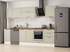 Alvinka 305X210 Cm Klasik Mebran Mutfak Dolabı Beyaz Beyaz M-E80S45S60-2 Mebran | Kumtaşı - Mdf