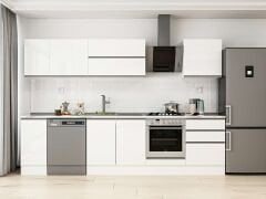 Alvinka 300X210 Cm High Gloss Mutfak Dolabı M-E80S40S60-2 High Gloss | Beyaz - Mdf