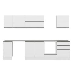 Alvinka 300X210 Cm High Gloss Mutfak Dolabı M-E80S40S60-2 High Gloss | Beyaz - Mdf