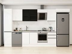 Alvinka 375X222 Cm High Gloss Mutfak Dolabı Mbb-E80B45S50-3 High Gloss | Beyaz - Mdf