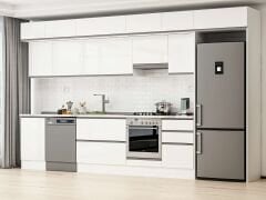 Alvinka 390X240 Cm High Gloss Mutfak Dolabı Mb-E90S50S50-1 High Gloss | Beyaz - Mdf