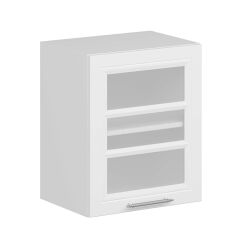 Alvinka Mutfak Modül Mbr_C Üst 1Dk1R 50-H60Cm Dolap Cam Beyaz Beyaz Mdf