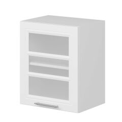 Alvinka Mutfak Modül Mbr_C Üst 1Dk1R 50-H60Cm Dolap Cam Beyaz Beyaz Mdf
