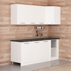 Minar 205Cm Köşe Mutfak Dolabı - Beyaz K205-B1