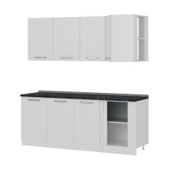 Minar 205Cm Köşe Mutfak Dolabı - Beyaz K205-B1