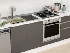 Alvinka 375X222 Cm High Gloss Mutfak Dolabı Mbb-E80B45S50-3 High Gloss | Antrasit - Suntalam