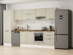 Alvinka 330X210 Cm Klasik Mebran Mutfak Dolabı Mb-E90B60S60-1 Mebran | Kumtaşı - Mdf