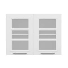 Alvinka Mutfak Modül Mbr_C Üst 2Dk1R 80-H60Cm Dolap Cam Beyaz Beyaz