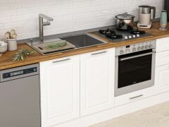 Alvinka 330X210 Cm Klasik Mebran Mutfak Dolabı Mb-E90B60S60-2 Mebran | Beyaz - Suntalam