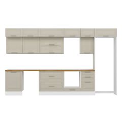 Alvinka 400X240 Cm Klasik Mebran Mutfak Dolabı Beyaz Beyaz Mb-E90S60S50-2 Mebran | Kumtaşı - Suntalam