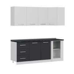 Minar 205Cm Köşe Mutfak Dolabı - Beyaz/Antrasit K205-A2