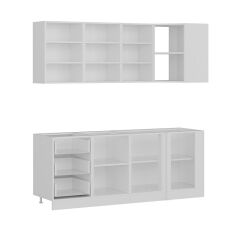 Minar 205Cm Köşe Mutfak Dolabı - Beyaz/Antrasit K205-A2