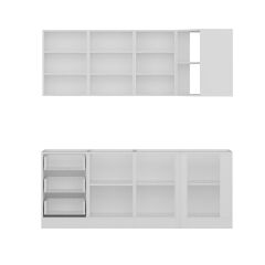 Minar 205Cm Köşe Mutfak Dolabı - Beyaz/Antrasit K205-A2