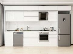 Alvinka 390X240 Cm High Gloss Mutfak Dolabı Mb-E90S50S50-2 High Gloss | Beyaz - Mdf