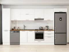 Alvinka 395X222 Cm Klasik Mebran Mutfak Dolabı Mbb-E90B45S60-1 Mebran | Beyaz - Suntalam