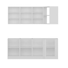 Minar 205Cm Köşe Mutfak Dolabı - Beyaz/Dore K205-D1