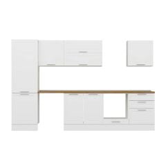 Alvinka 330X210 Cm Klasik Mebran Mutfak Dolabı Mb-E90B60S60-2 Mebran | Beyaz - Mdf