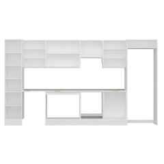 Alvinka 395X222 Cm Klasik Mebran Mutfak Dolabı Mbb-E90B45S60-1 Mebran | Antrasit - Suntalam