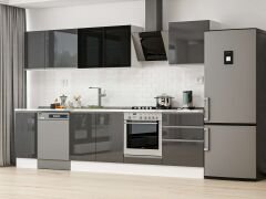 Alvinka 300X210 Cm High Gloss Mutfak Dolabı M-E80S40S60-3 High Gloss | Antrasit - Mdf