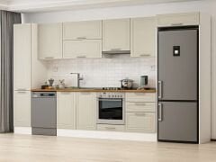 Alvinka 395X222 Cm Klasik Mebran Mutfak Dolabı Mbb-E90B45S60-1 Mebran | Kumtaşı - Suntalam