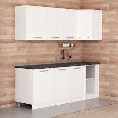 Minar 215Cm Köşe Mutfak Dolabı - Beyaz K215-B1