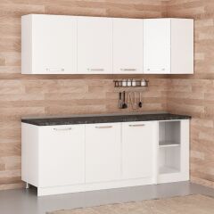 Minar 215Cm Köşe Mutfak Dolabı - Beyaz K215-B1