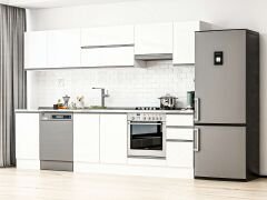 Alvinka 285X210 Cm High Gloss Mutfak Dolabı M-E80S45S40-1 High Gloss | Beyaz - Suntalam