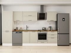 Alvinka 330X210 Cm Klasik Mebran Mutfak Dolabı Mb-E90B60S60-2 Mebran | Kumtaşı - Mdf