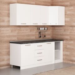 Minar 215Cm Köşe Mutfak Dolabı - Beyaz K215-B2