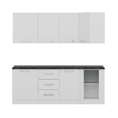 Minar 215Cm Köşe Mutfak Dolabı - Beyaz K215-B2