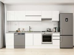 Alvinka 285X210 Cm High Gloss Mutfak Dolabı M-E80S45S40-1 High Gloss | Beyaz - Mdf