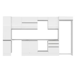 Alvinka 385X222 Cm High Gloss Mutfak Dolabı Mbb-E80B45S60-2 High Gloss | Beyaz - Mdf