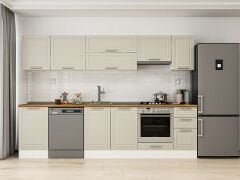 Alvinka 290X210 Cm Klasik Mebran Mutfak Dolabı Beyaz Beyaz M-E80S50S40-1 Mebran | Kumtaşı - Suntalam