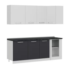 Minar 215Cm Köşe Mutfak Dolabı - Beyaz/Antrasit K215-A1