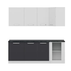 Minar 215Cm Köşe Mutfak Dolabı - Beyaz/Antrasit K215-A1