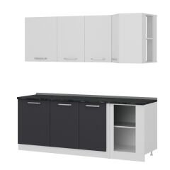 Minar 215Cm Köşe Mutfak Dolabı - Beyaz/Antrasit K215-A1