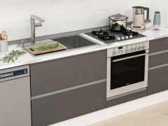 Alvinka 390X240 Cm High Gloss Mutfak Dolabı Mb-E90S50S50-3 High Gloss | Antrasit - Suntalam