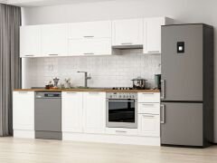 Alvinka 290X210 Cm Klasik Mebran Mutfak Dolabı Beyaz Beyaz M-E80S50S40-1 Mebran | Beyaz - Mdf