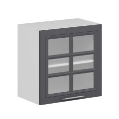 Alvinka Mutfak Modül Mbr_C Üst 1Dk1R 60-H60Cm Dolap Cam Beyaz Antrasit Suntalam